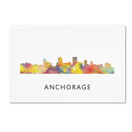 Marlene Watson 'Anchorage Alaska Skyline WB-1' Canvas Art,12x19